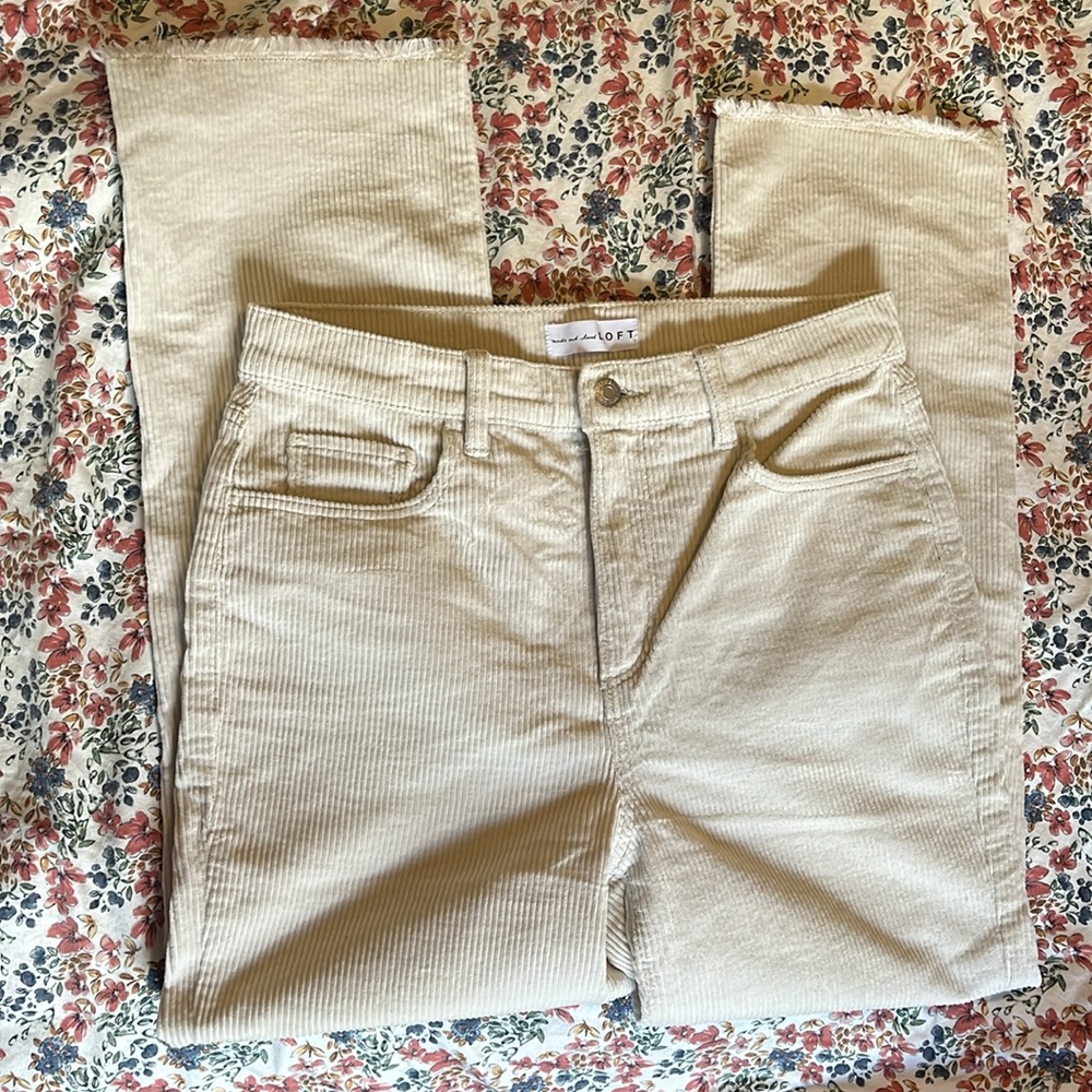 LOFT wide leg corduroy crop pant size 27